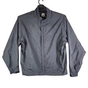 Mens FJ Footjoy Dryjoys Black Full Zip Jacket Polyester Windbreaker Size L